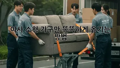 이사, 소형 가구만? 똑똑하게 옮기는 방법