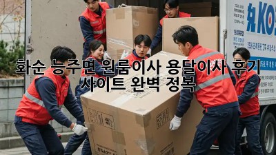 화순 능주면 원룸이사? 용달이사 후기 사이트 완벽 정복!